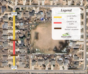 Map of 2024 road repair closures on Edelweiss Crescent.